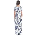 Hand-drawn-back-school-pattern Short Sleeve Maxi Dress View2