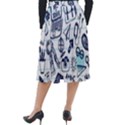 Hand-drawn-back-school-pattern Classic Velour Midi Skirt  View2