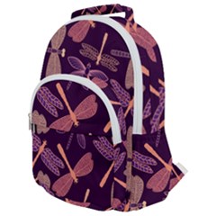 Dragonfly-pattern-design Rounded Multi Pocket Backpack by Jancukart