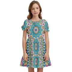 Mandala 01 Kids  Puff Sleeved Dress by zappwaits