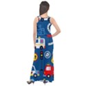 Seamless-pattern-vector-rescue-team-cartoon Sleeveless Velour Maxi Dress View2