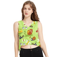 Little-animals-cartoon V-neck Cropped Tank Top by Jancukart