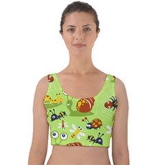 Little-animals-cartoon Velvet Crop Top by Jancukart