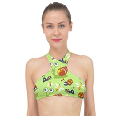 Little-animals-cartoon High Neck Bikini Top by Jancukart