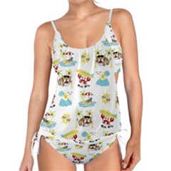 Vector-pattern-with-funny-animals-cartoon-summer-holiday-beach Tankini Set by Jancukart