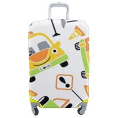 Seamless-pattern-vector-illustration-vehicles-cartoon Luggage Cover (medium) by Jancukart