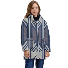 Abstract Pattern Geometric Backgrounds  Kid s Hooded Longline Puffer Jacket by Eskimos