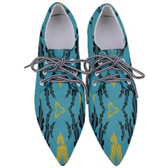 Folk Flowers Print Floral Pattern Ethnic Art Pointed Oxford Shoes by Eskimos