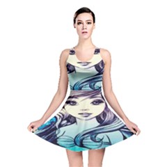 Beautifull Ariel Little Mermaid  Painting Reversible Skater Dress by artworkshop