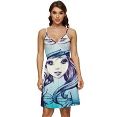 Beautifull Ariel Little Mermaid  Painting V-neck Pocket Summer Dress  by artworkshop