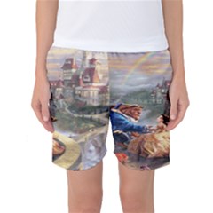 Beauty And The Beast Castle Women s Basketball Shorts by artworkshop