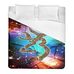 Browning Deer Glitter Galaxy Duvet Cover (full/ Double Size) by artworkshop