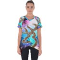 Browning Deer Glitter Galaxy Cut Out Side Drop Tee View1