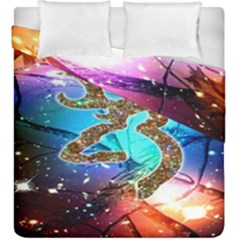 Browning Deer Glitter Galaxy Duvet Cover Double Side (king Size) by artworkshop