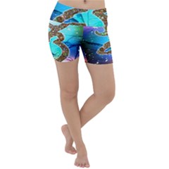 Browning Deer Glitter Galaxy Lightweight Velour Yoga Shorts by artworkshop