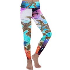 Browning Deer Glitter Galaxy Kids  Lightweight Velour Classic Yoga Leggings by artworkshop