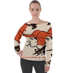 Catcher In The Rye Off Shoulder Long Sleeve Velour Top by artworkshop