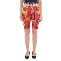 Watermelon Yoga Cropped Leggings by artworkshop