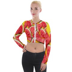 Watermelon Long Sleeve Cropped Velvet Jacket by artworkshop