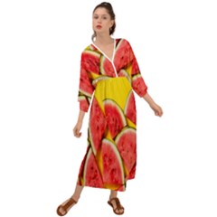 Watermelon Grecian Style  Maxi Dress by artworkshop