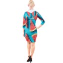 Watermelon Blue Background Quarter Sleeve Hood Bodycon Dress View2