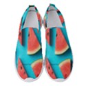 Watermelon Blue Background Women s Slip On Sneakers View1