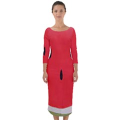 Watermelon Pillow Fluffy Quarter Sleeve Midi Bodycon Dress by artworkshop