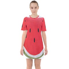 Watermelon Pillow Fluffy Sixties Short Sleeve Mini Dress by artworkshop