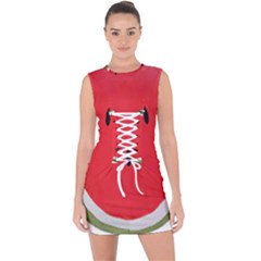 Watermelon Pillow Fluffy Lace Up Front Bodycon Dress by artworkshop