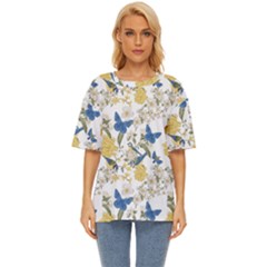 Birds Pattern Oversized Basic Tee by Sparkle