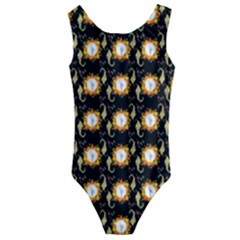 Flowers Pattern Kids  Cut-out Back One Piece Swimsuit by Sparkle