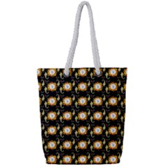 Flowers Pattern Full Print Rope Handle Tote (small) by Sparkle