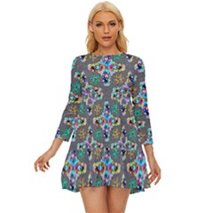 Digitalart Long Sleeve Babydoll Dress by Sparkle