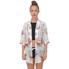 Floral Open Front Chiffon Kimono by Sparkle