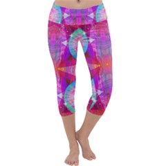 Pink Diamond Capri Yoga Leggings by Thespacecampers