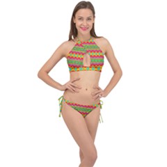 Cerebral Candy Cross Front Halter Bikini Set by Thespacecampers