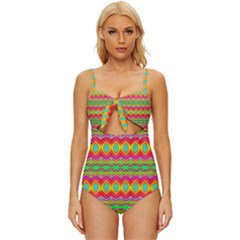 Cerebral Candy Knot Front One-piece Swimsuit by Thespacecampers