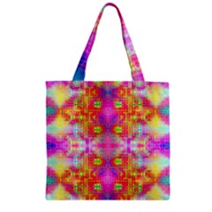 Fractaling Zipper Grocery Tote Bag by Thespacecampers