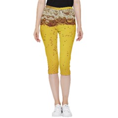 Beer-bubbles-jeremy-hudson Inside Out Lightweight Velour Capri Leggings  by nate14shop