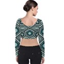 Abstract pattern geometric backgrounds Velvet Long Sleeve Crop Top View2