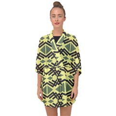 Abstract Pattern Geometric Backgrounds Half Sleeve Chiffon Kimono by Eskimos