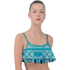 Abstract Pattern Geometric Backgrounds  Frill Bikini Top by Eskimos