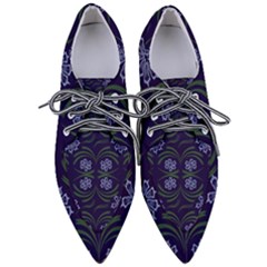 Folk Flowers Print Floral Pattern Ethnic Art Pointed Oxford Shoes by Eskimos