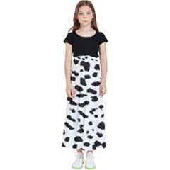 Black And White Leopard Dots Jaguar Kids  Flared Maxi Skirt by ConteMonfrey