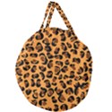 Orange Leopard Jaguar dots Giant Round Zipper Tote View1