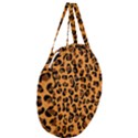 Orange Leopard Jaguar dots Giant Round Zipper Tote View3