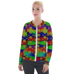 Blooming Stars On The Rainbow So Rare Velvet Zip Up Jacket by pepitasart