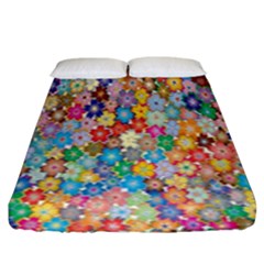 Floral Flowers Fitted Sheet (king Size) by artworkshop