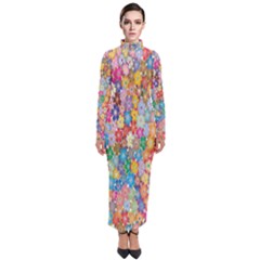 Floral Flowers Turtleneck Maxi Dress by artworkshop