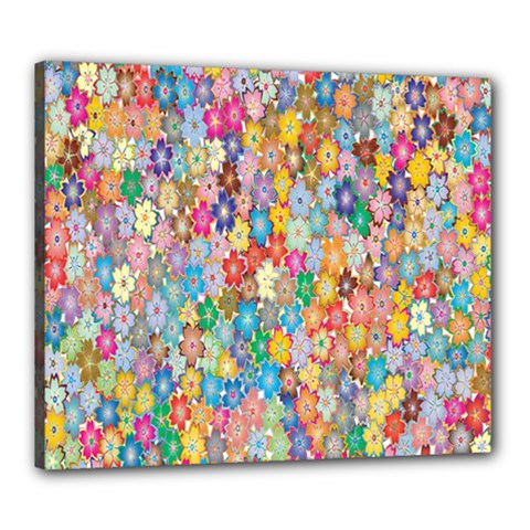 Floral Flowers Canvas 24  X 20  (stretched) by artworkshop